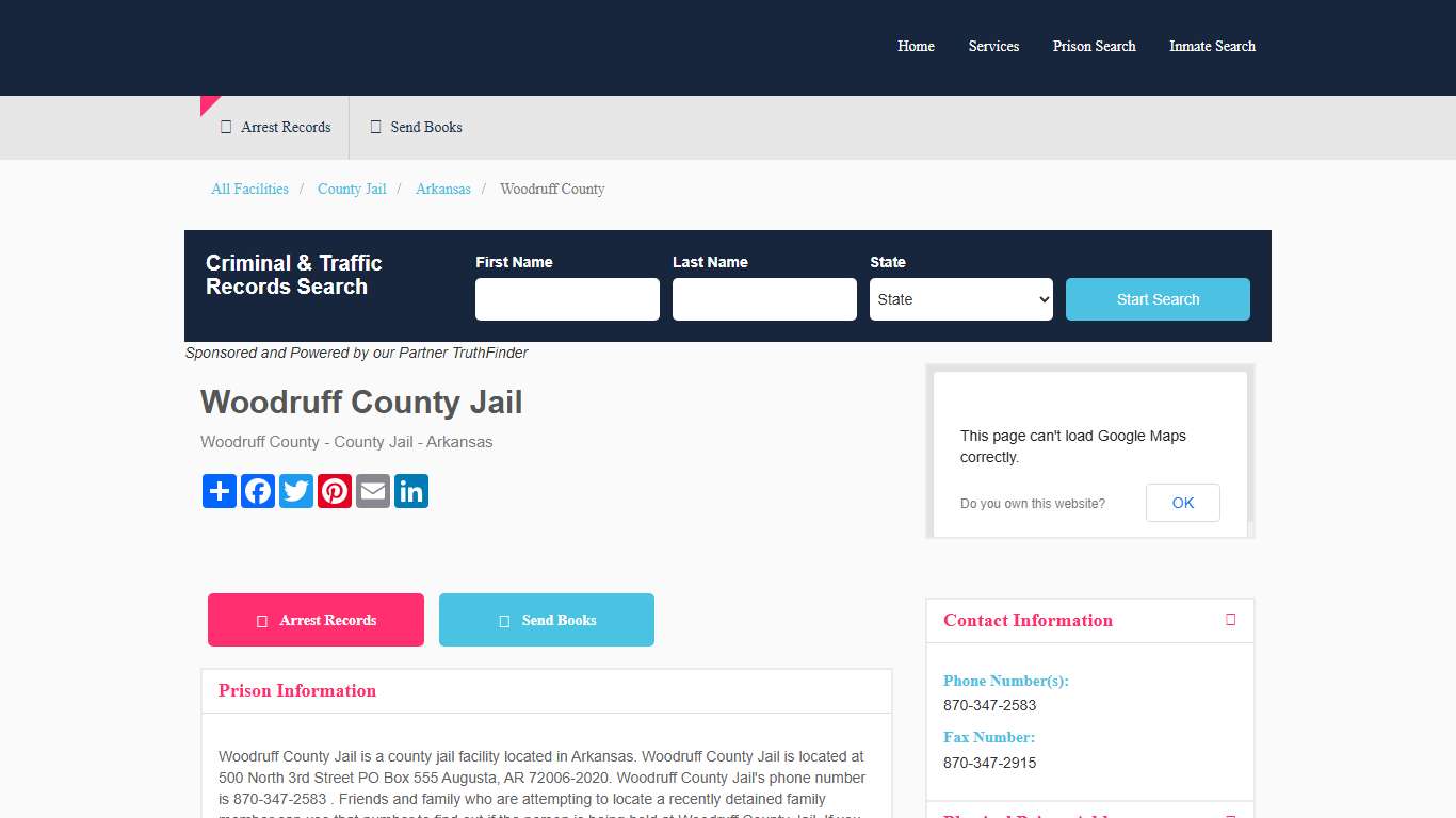 Woodruff County Jail Inmate Search and Prisoner Info - Augusta, AR