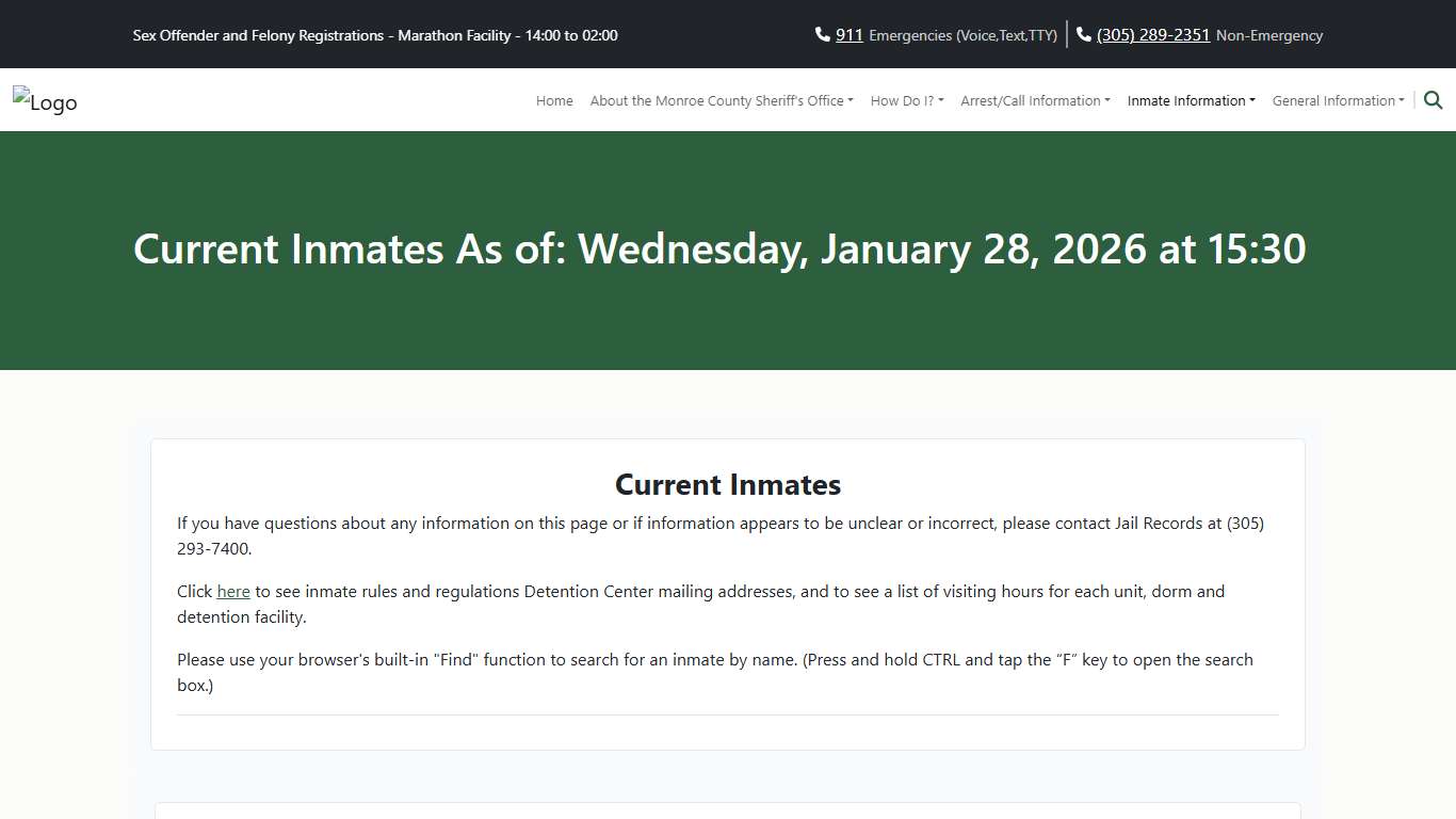 M.C.S.O - Current Inmates